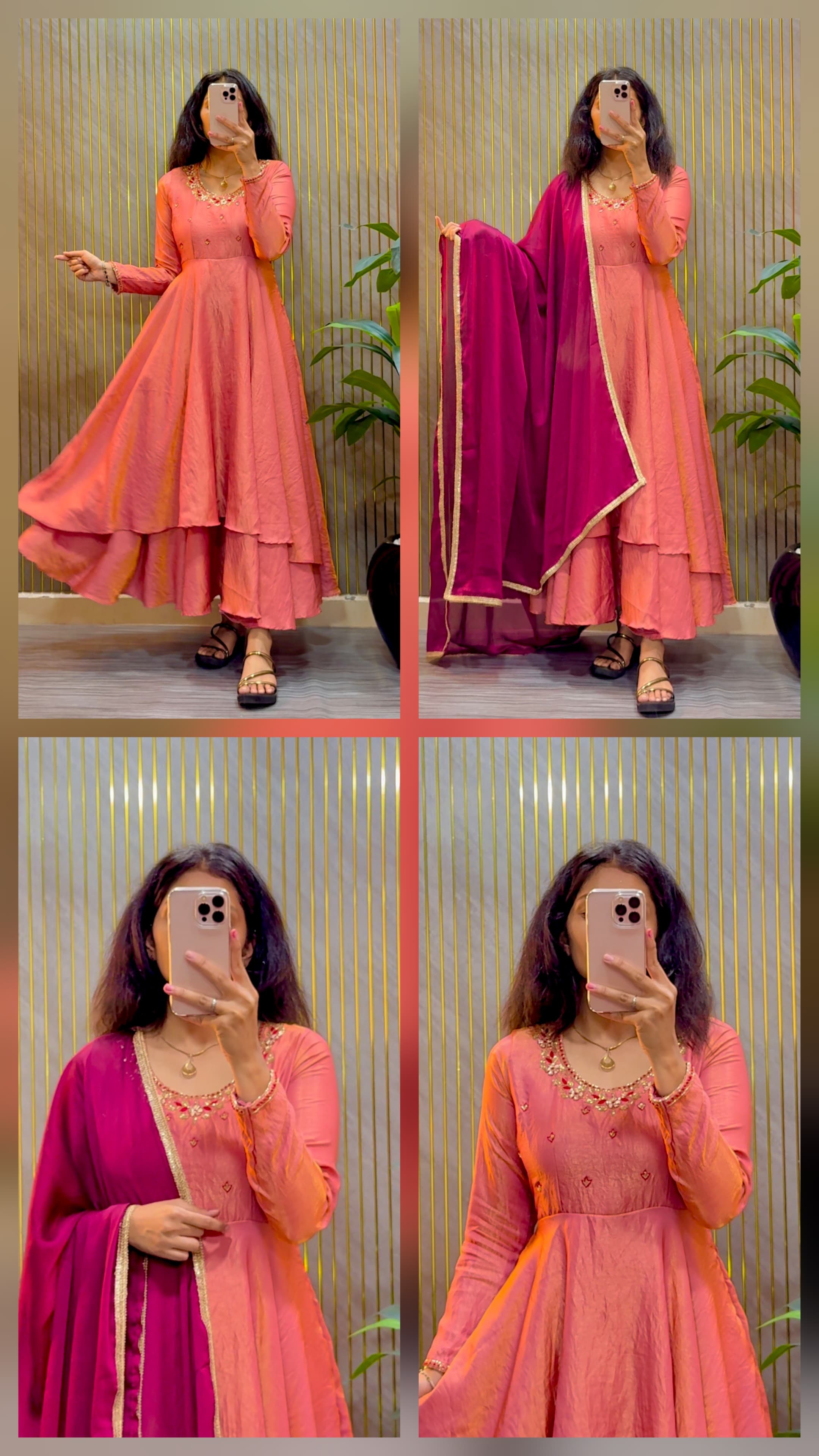 Designer long frock with dupatta