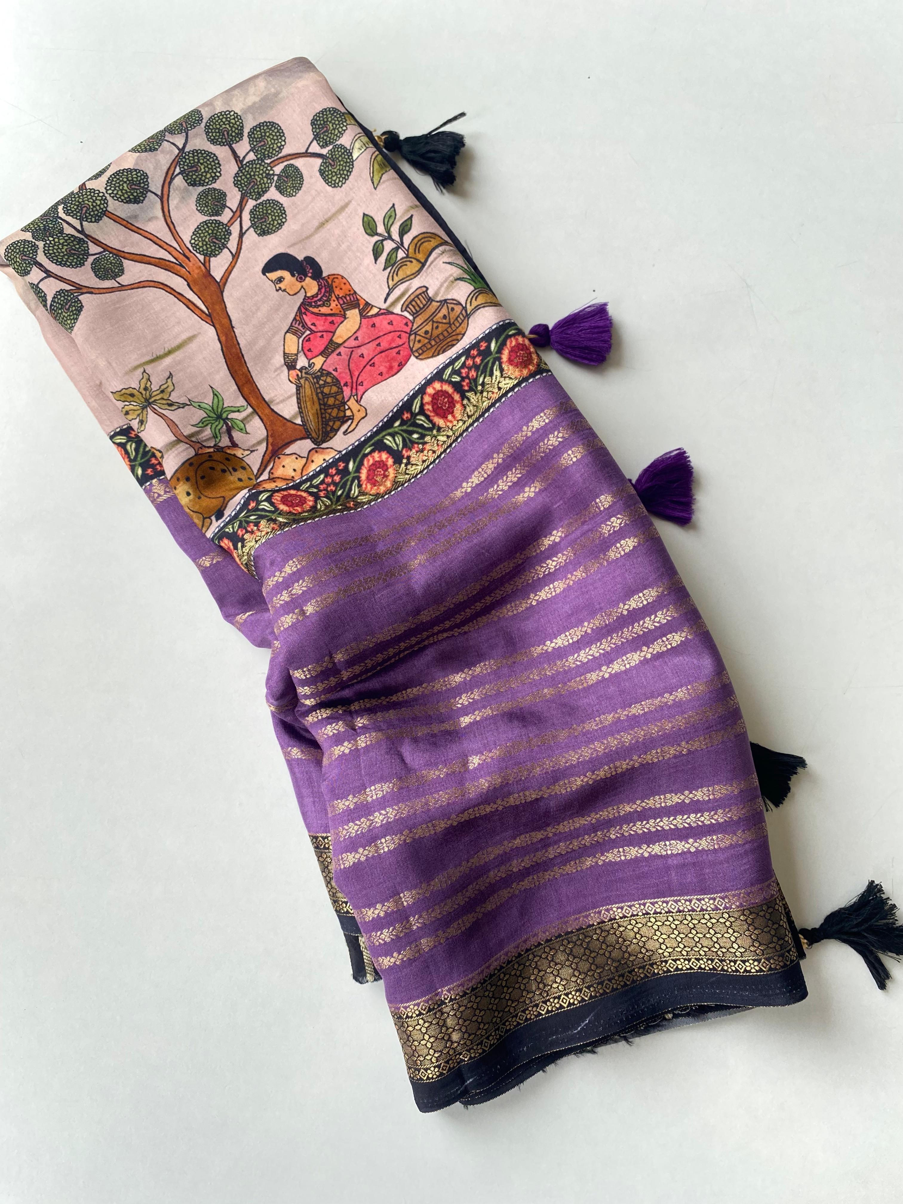 Pure viscose designer Saree