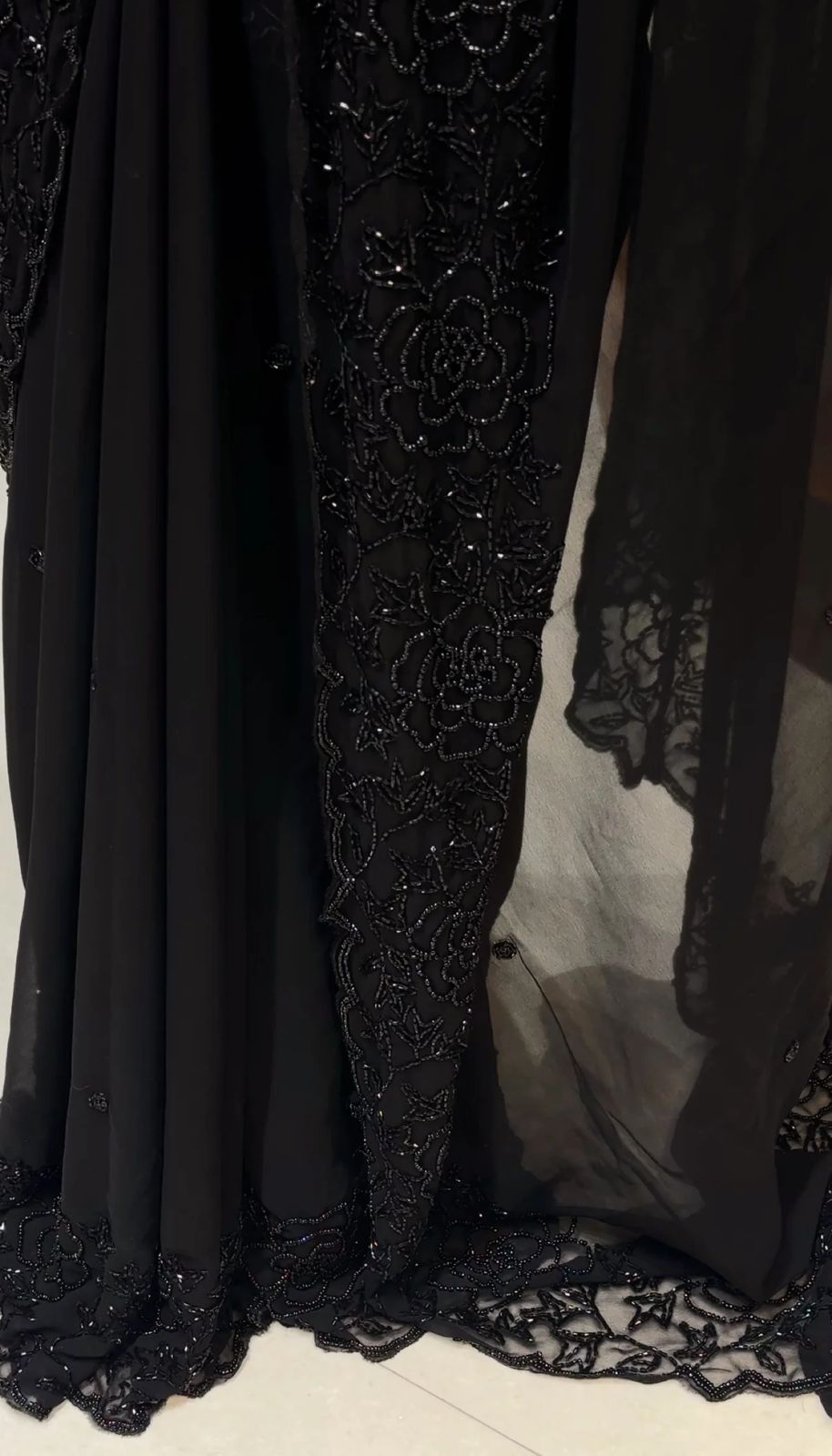Premium Georgette Saree with c panel beeds work