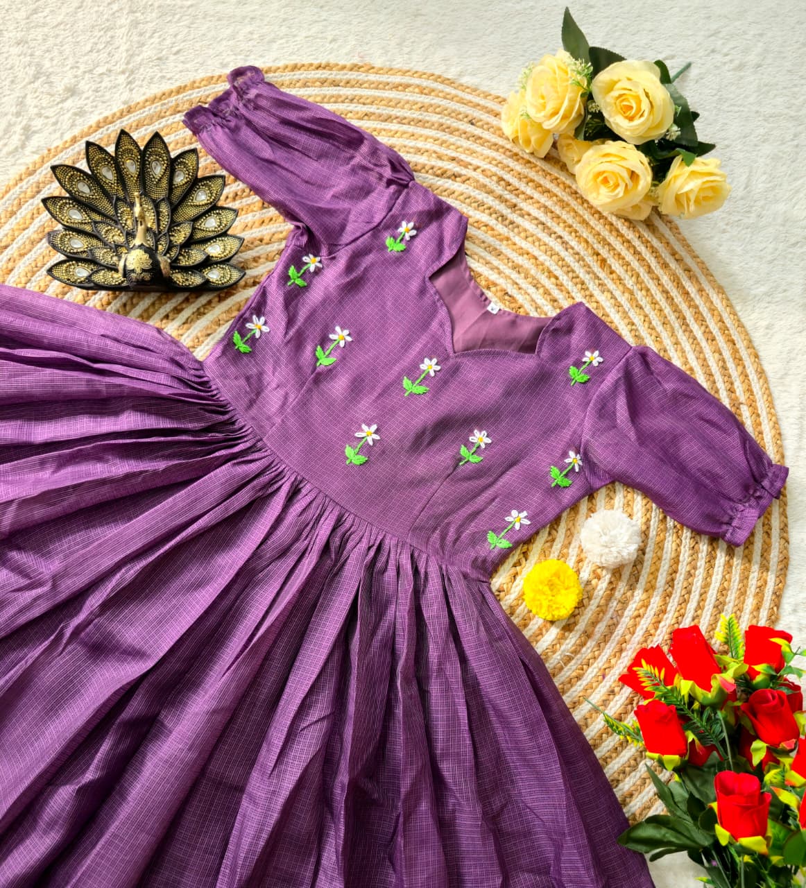 Premium Kota Check Silk Gowns