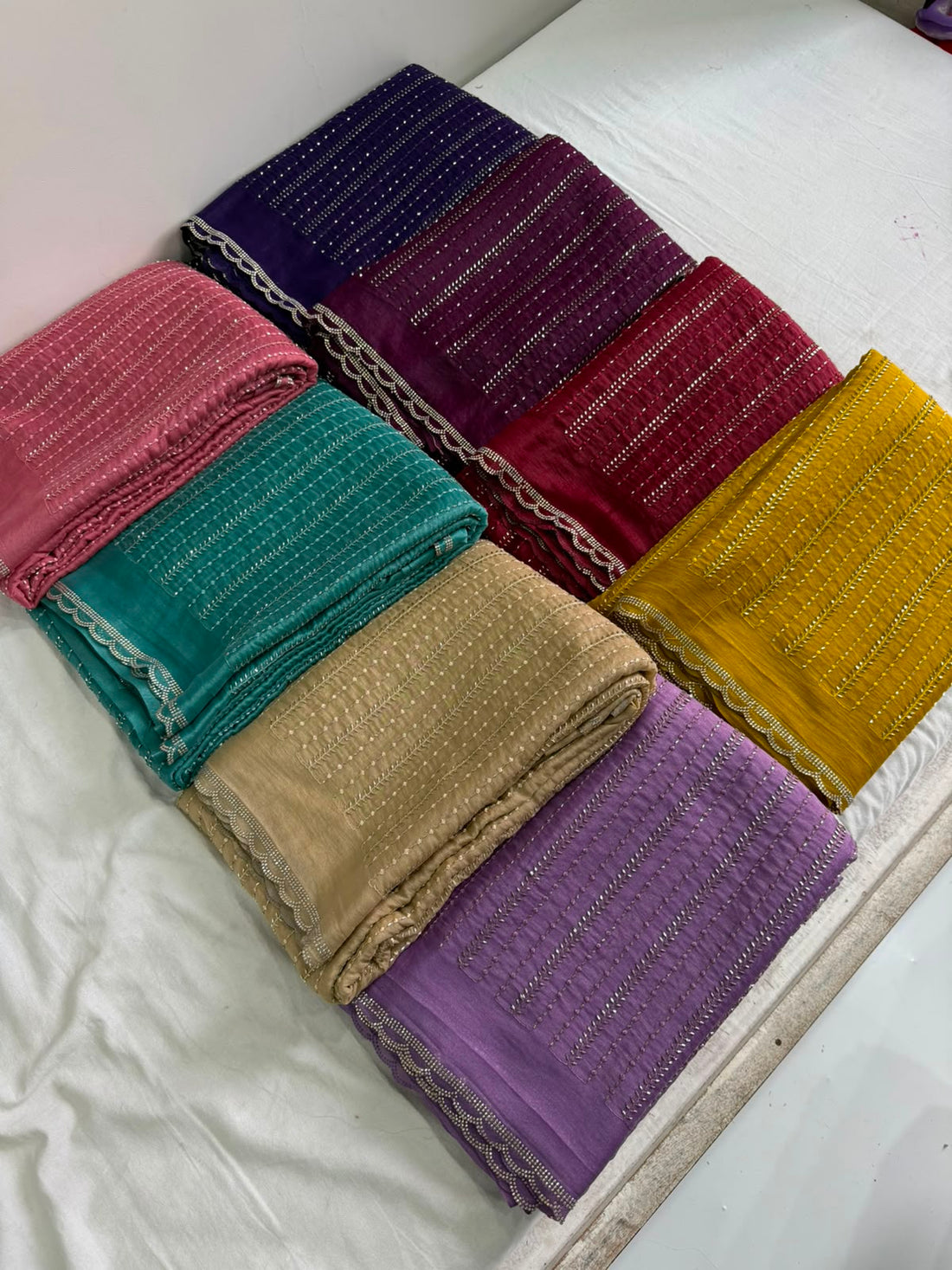 Star Georgette Sequence Bits Work Jharkhand Work Saree With Running Blouse