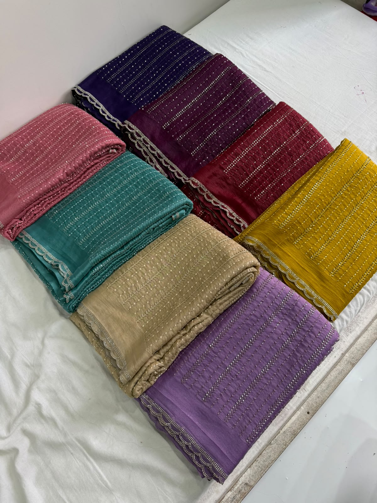 Star Georgette Sequence Bits Work Jharkhand Work Saree With Running Blouse