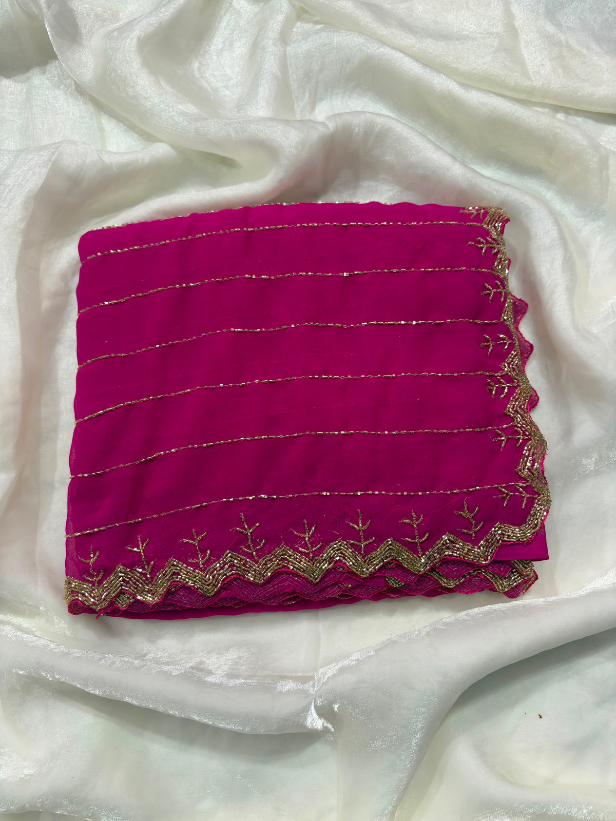 Georgette Designer Work Sarees with cutdana work