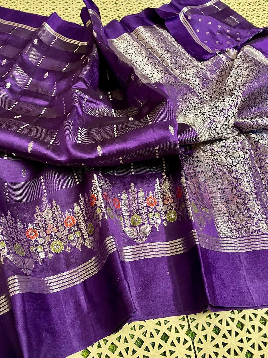 Soft Banarasi Raw Mango Silk Sarees