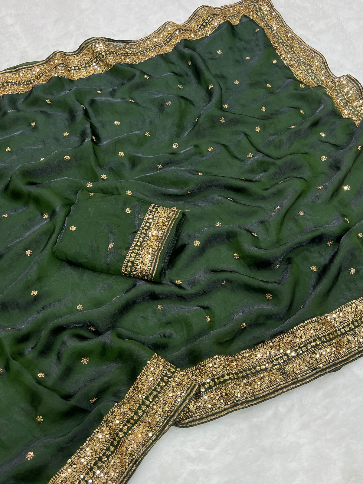 Premium Quality Space Silk Sarees with Beautiful Embroidery Cording & Sequance c-pallu work and butti work