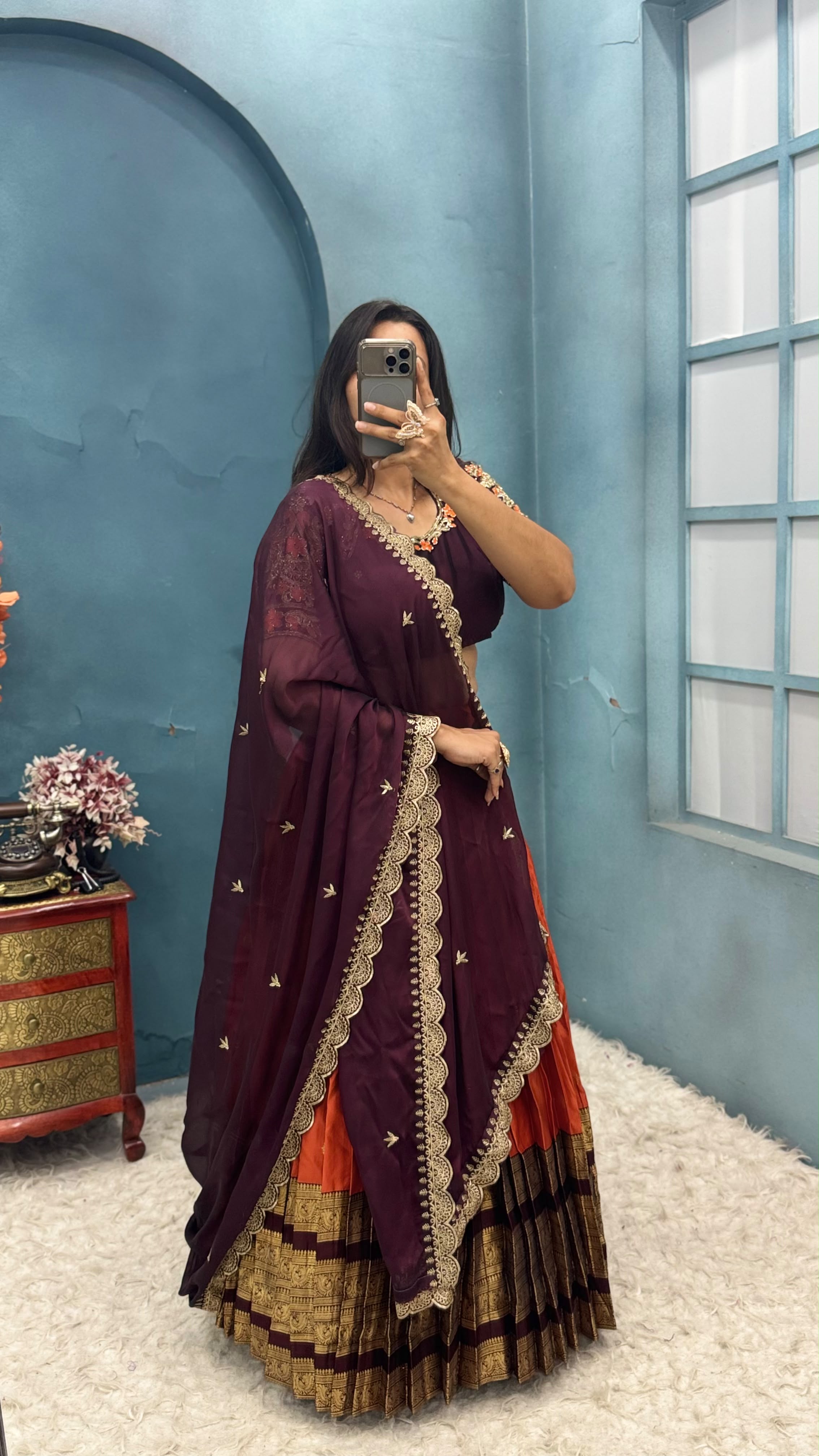 Exclusive Pure Kanjivaram silk full stiched Lehenga