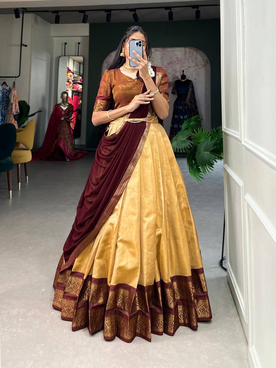 Stitched Lehenga with Unstitched Blouse