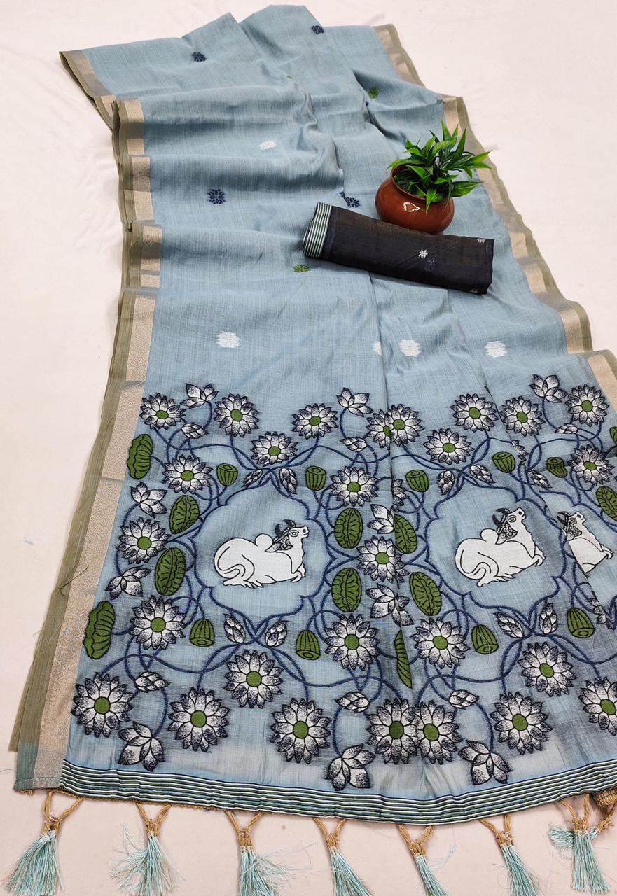Soft Pure Muga Cotton Sarees