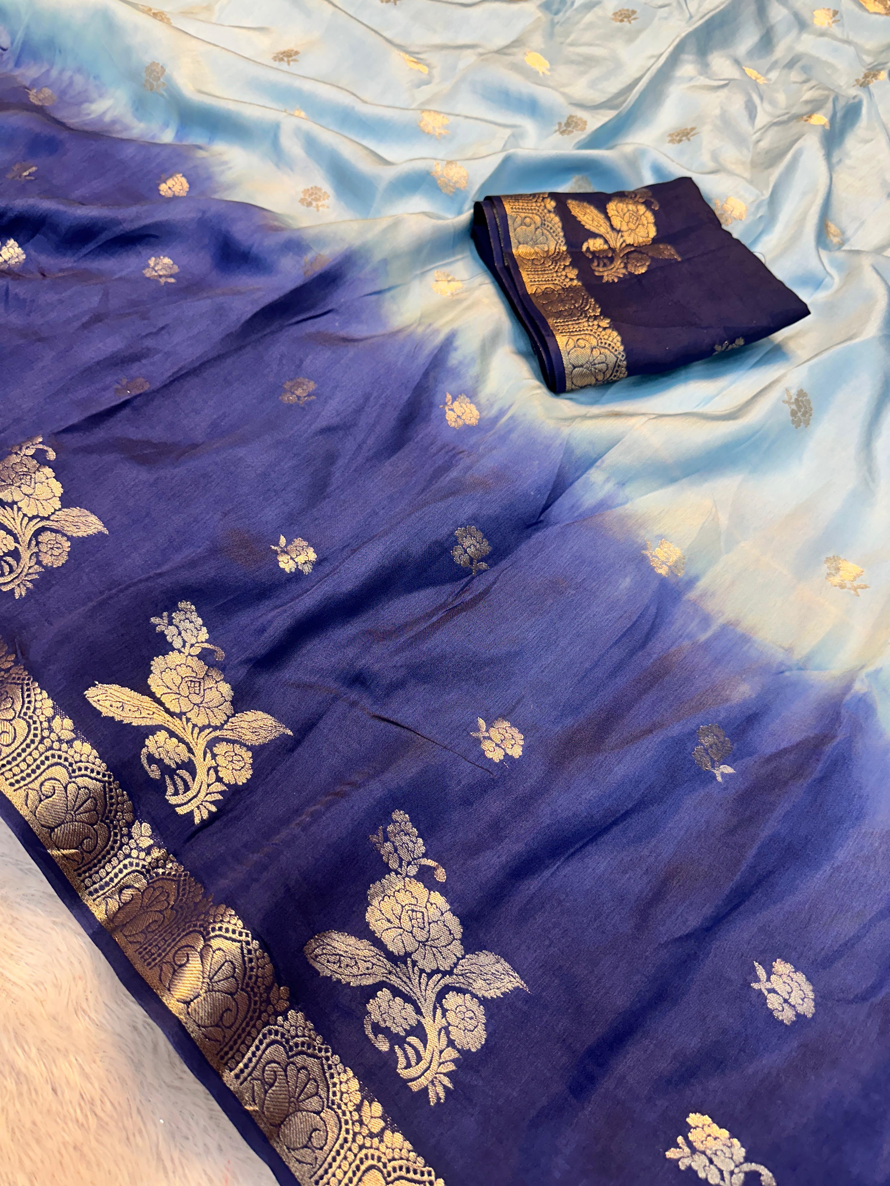 Muslin Silk Dual Shaded Sarees
