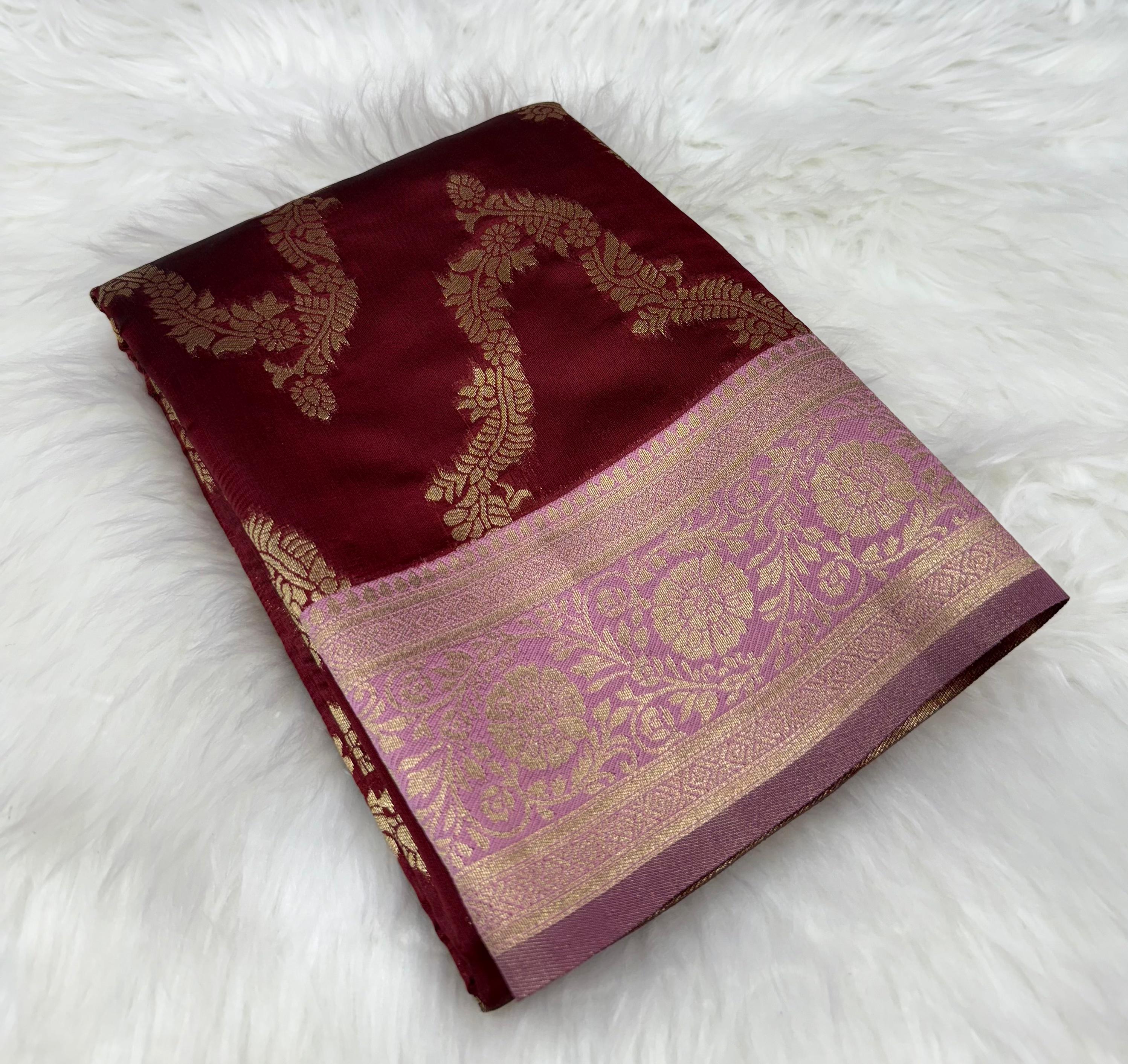 Beautiful Soft Foily Silk Sarees in Semi Kanchipattu Style