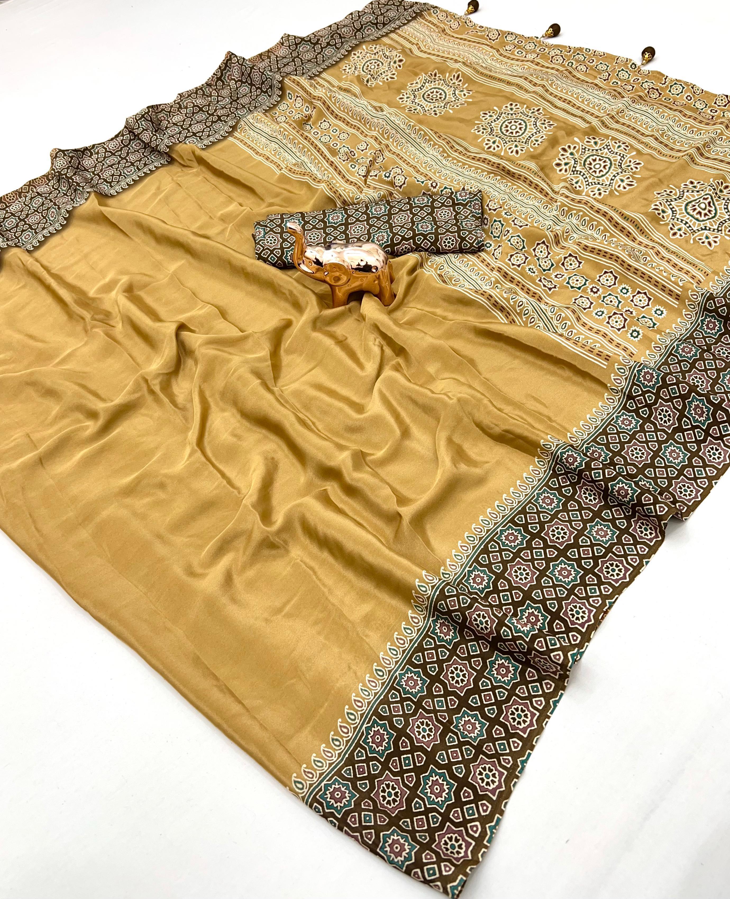 Trending Ajrak Printed Sarees