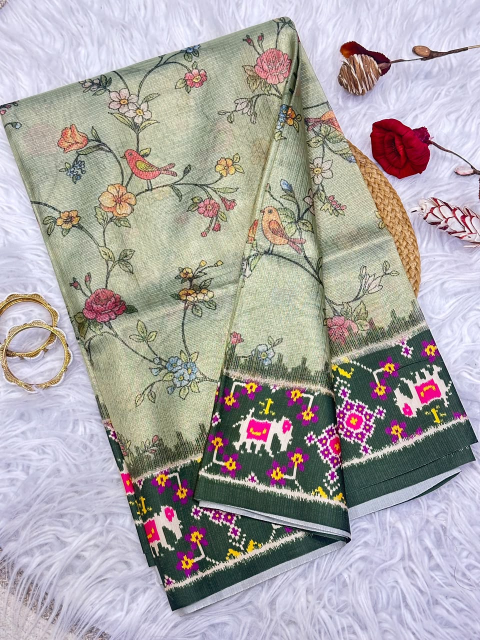 Beautiful Crushed Sarees with Patola Prints