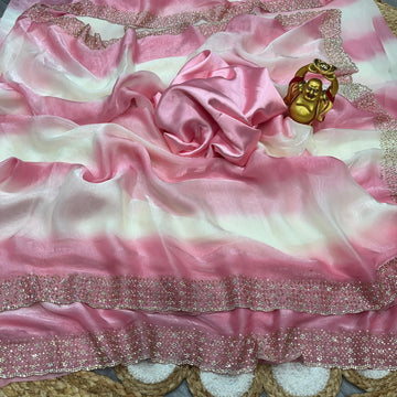 Space Silk Sarees with Jarkhan Work