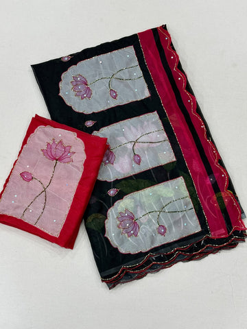 Soft tebby designer sarees